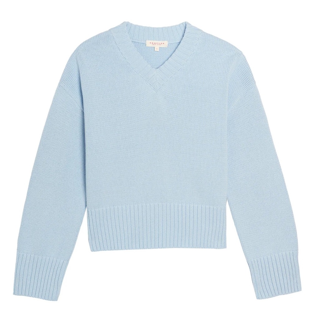 Light Blue V-Neck Sweater